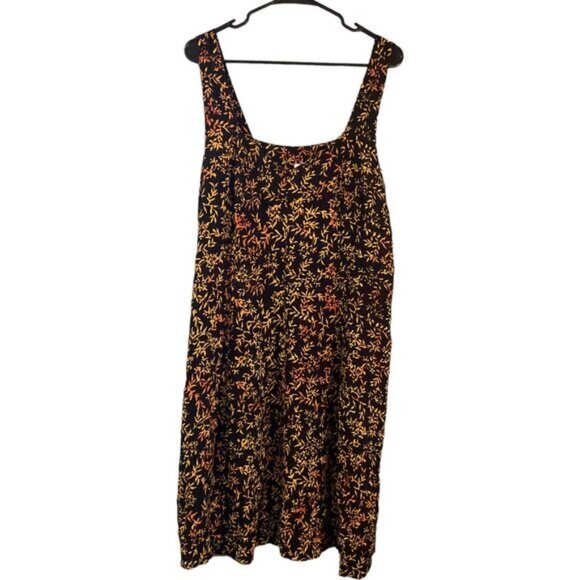 Fantastic Voyage Black & Orange Sleeveless Floral Sundress Womens XL 100% Rayon - Picture 3 of 10
